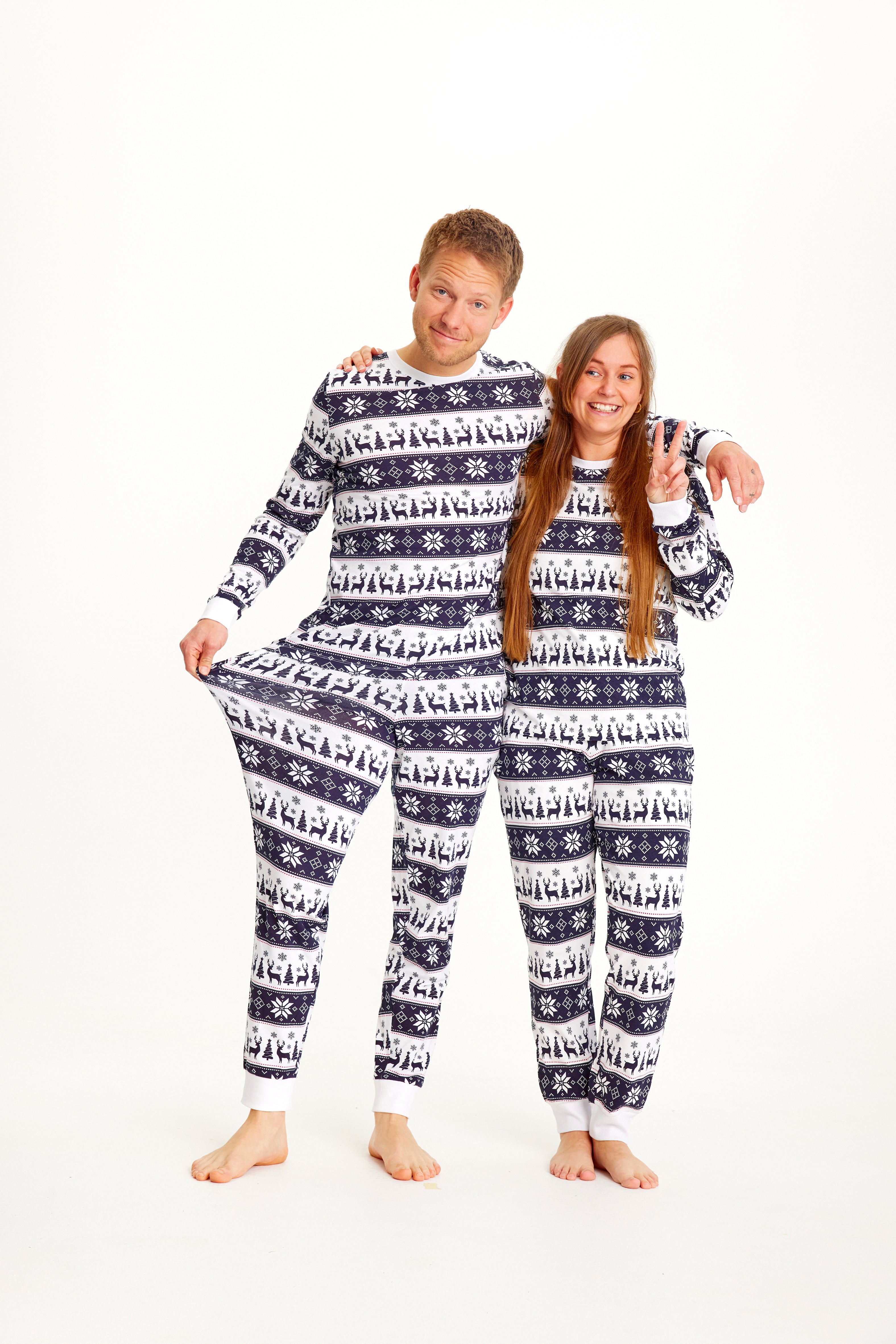 R&B | Rentier Weihnachten Schlafanzug Navy Damen