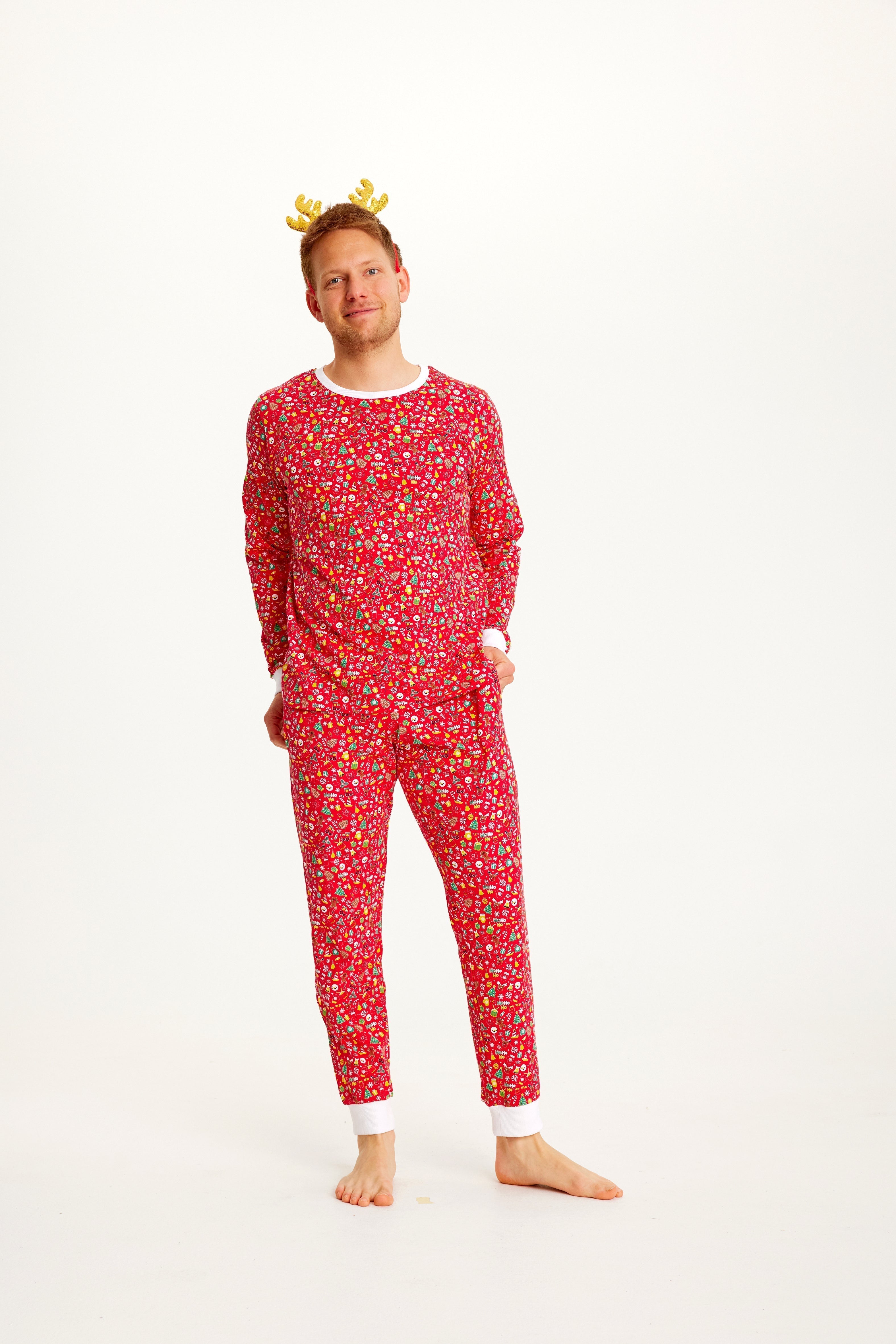 R&B | Verrückte Weihnachts-Pyjamas Rot Herren