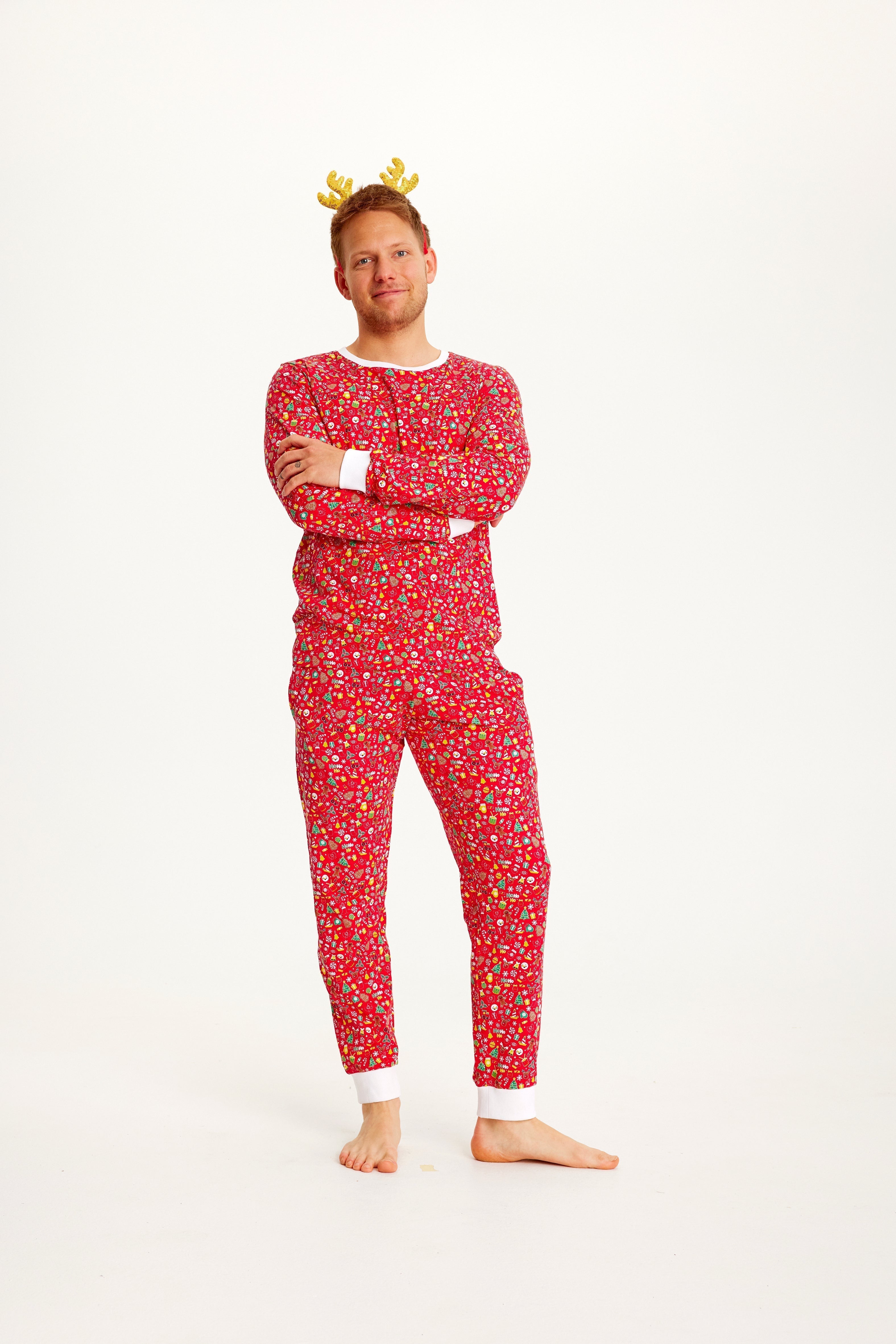 R&B | Verrückte Weihnachts-Pyjamas Rot Herren