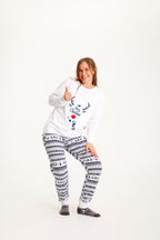 R&B | Süßer Weihnachts-Schlafanzug Blau Damen