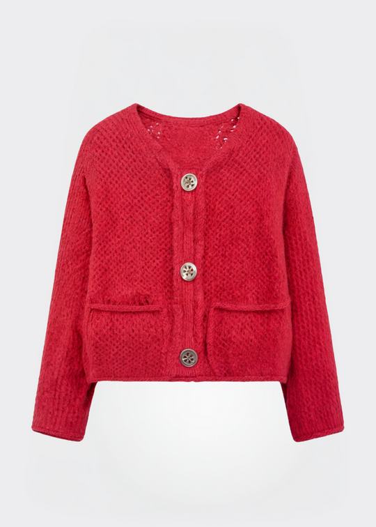 R&B | Damen Strickjacke mit Knöpfen und weicher Textur