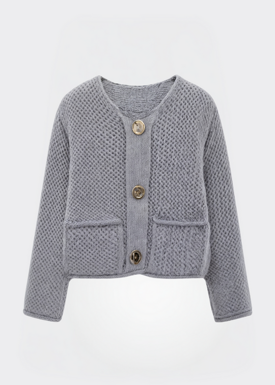 R&B | Damen Strickjacke mit Knöpfen und weicher Textur