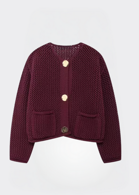 R&B | Damen Strickjacke mit Knöpfen und weicher Textur