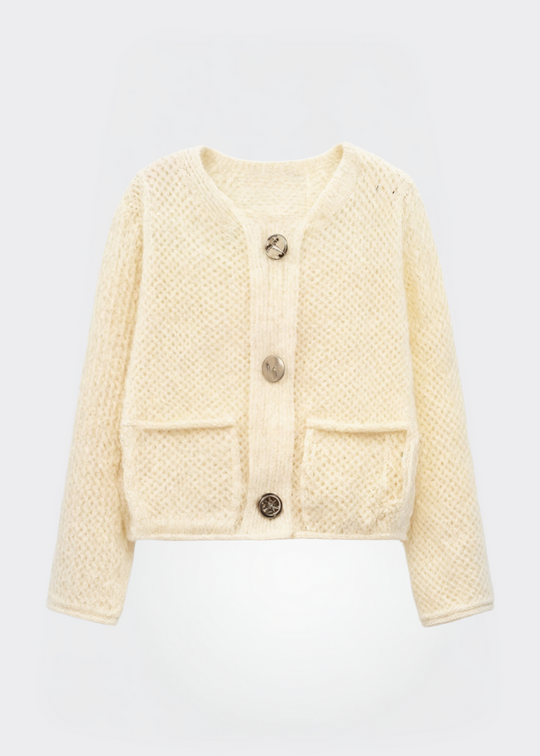 R&B | Damen Strickjacke mit Knöpfen und weicher Textur