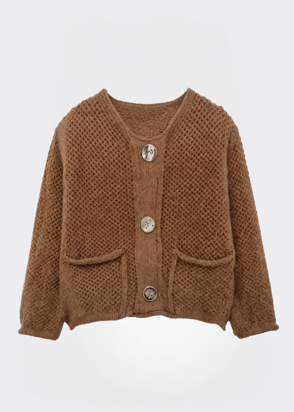 R&B | Damen Strickjacke mit Knöpfen und weicher Textur