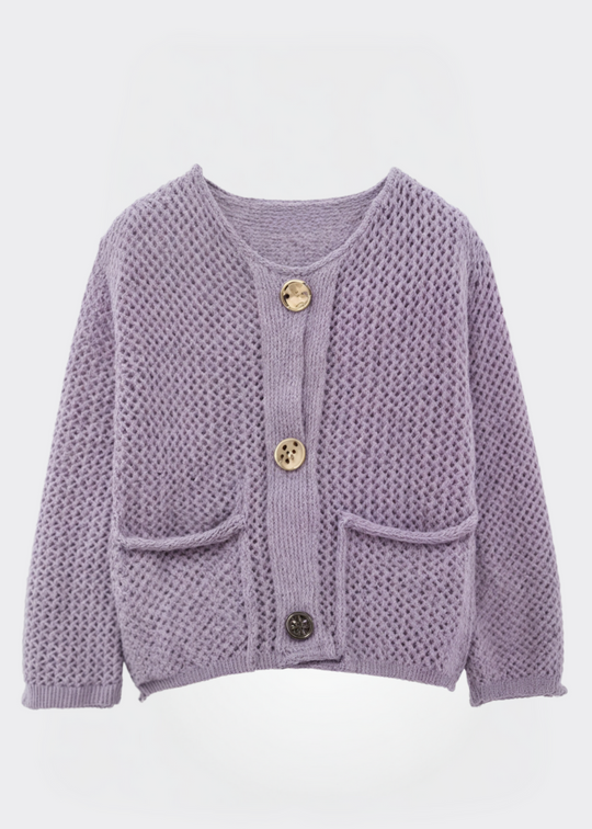 R&B | Damen Strickjacke mit Knöpfen und weicher Textur