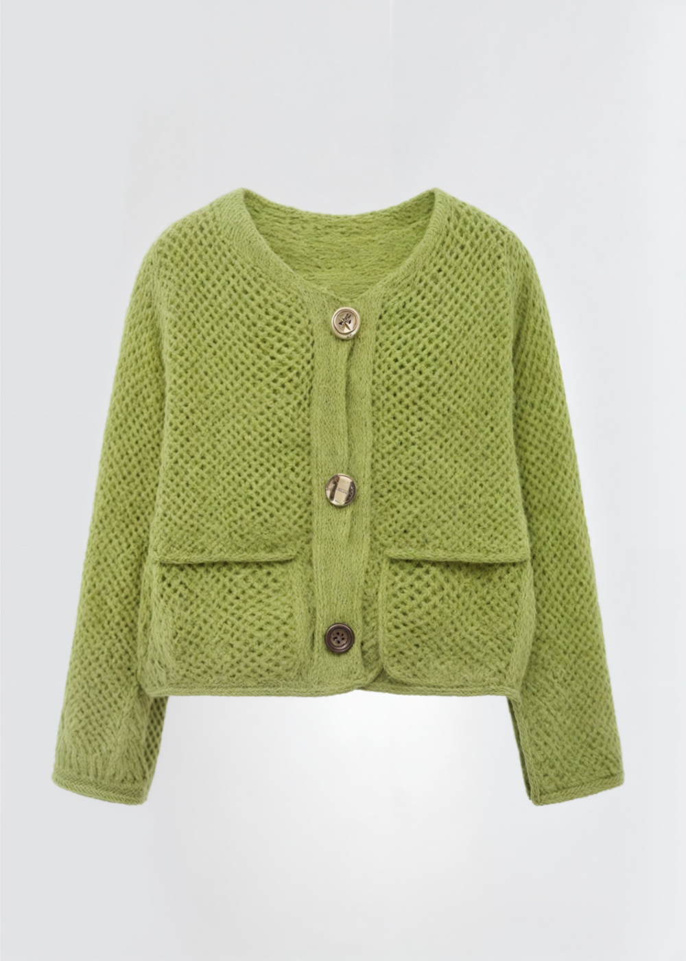 R&B | Damen Strickjacke mit Knöpfen und weicher Textur