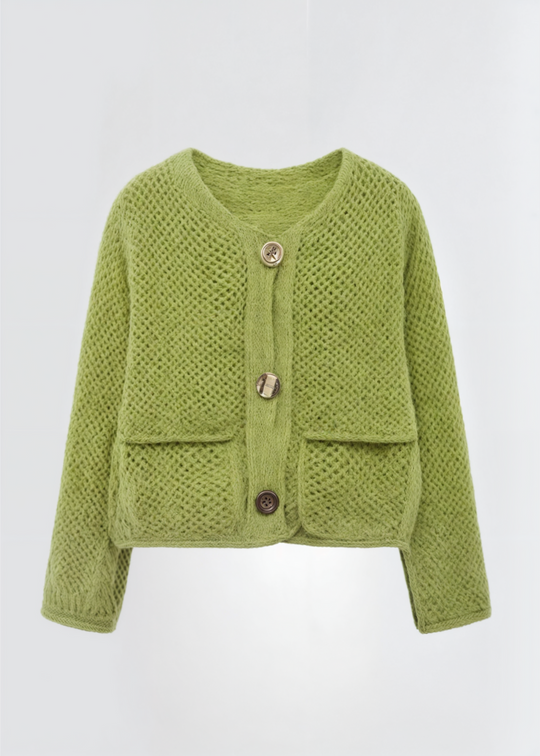 R&B | Damen Strickjacke mit Knöpfen und weicher Textur