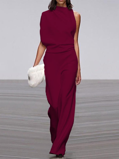 Eleganter Jumpsuit mit Rundhalsausschnitt für Alltag & Besondere Anlässe | R&B