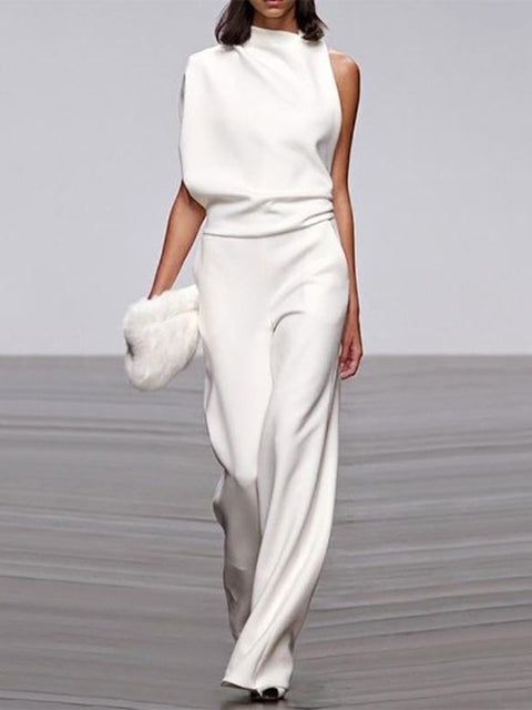 Eleganter Jumpsuit mit Rundhalsausschnitt für Alltag & Besondere Anlässe | R&B