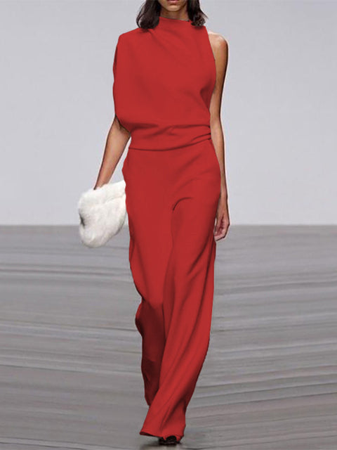 Eleganter Jumpsuit mit Rundhalsausschnitt für Alltag & Besondere Anlässe | R&B