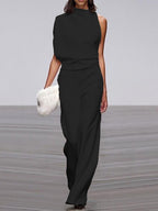 Eleganter Jumpsuit mit Rundhalsausschnitt für Alltag & Besondere Anlässe - R&B