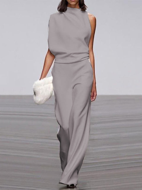 Eleganter Jumpsuit mit Rundhalsausschnitt für Alltag & Besondere Anlässe | R&B