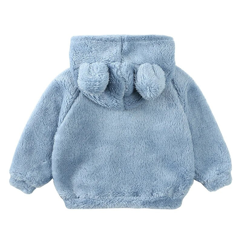 R&B Comfort Modische Bären-Kinderjacke aus dickem Samt