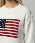 R&B | Amerikanische Flagge Rundhalsausschnitt Pullover