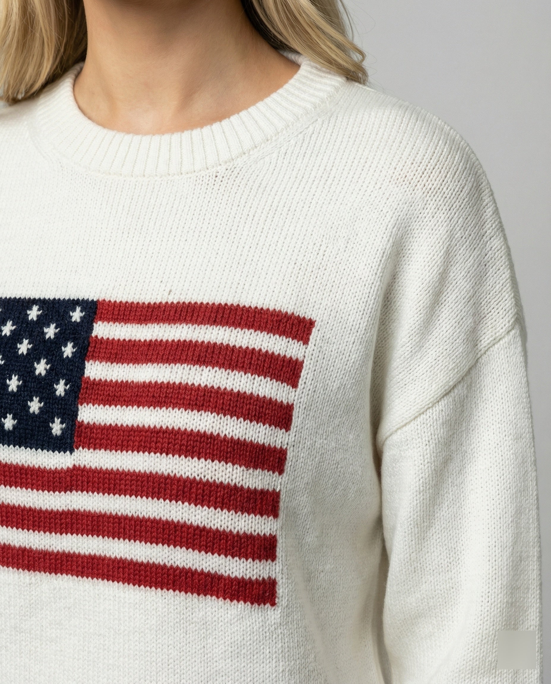R&B | Amerikanische Flagge Rundhalsausschnitt Pullover