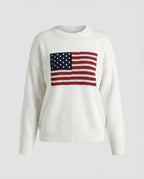R&B | Amerikanische Flagge Rundhalsausschnitt Pullover