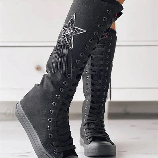 Schnürstiefel mit Quasten R&B