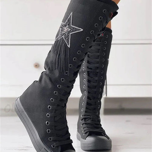Schnürstiefel mit Quasten R&B