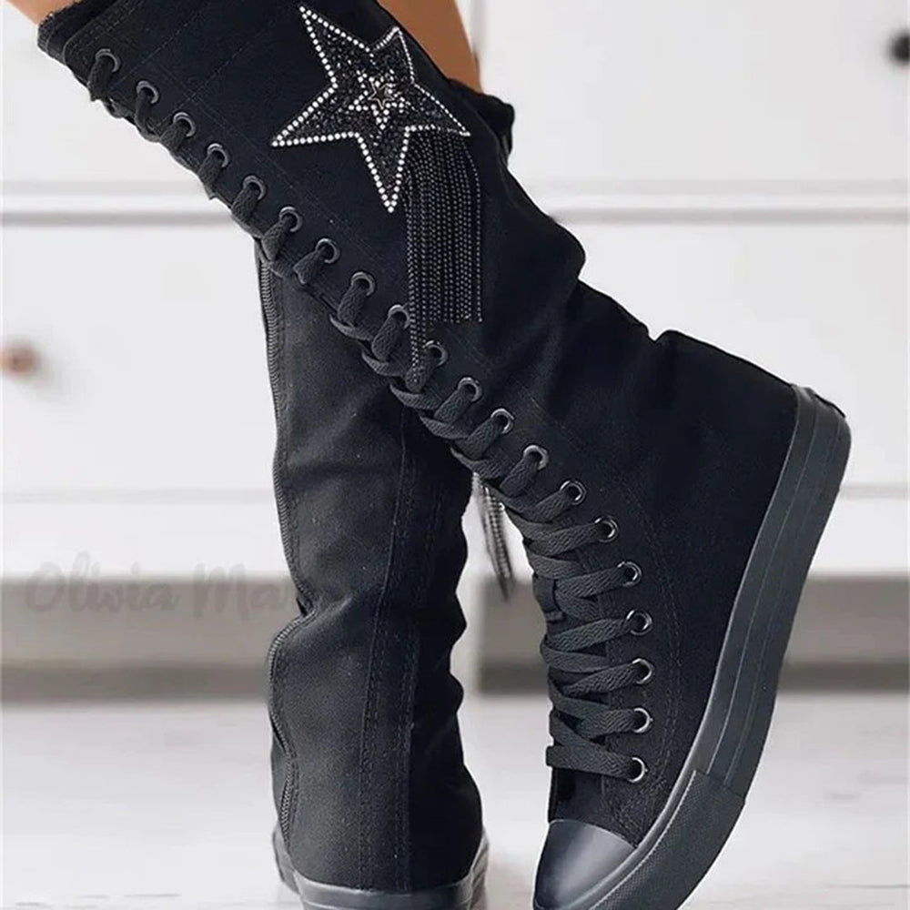 Schnürstiefel mit Quasten R&B