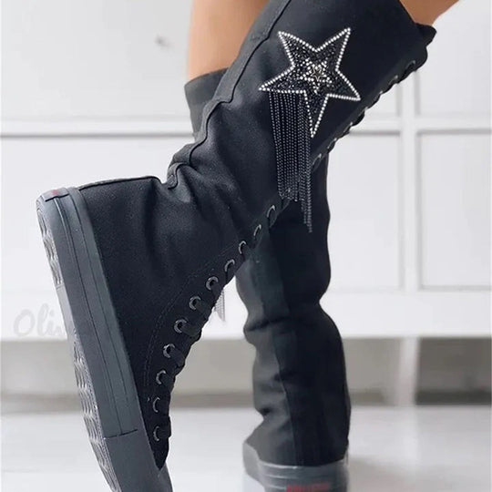 Schnürstiefel mit Quasten R&B