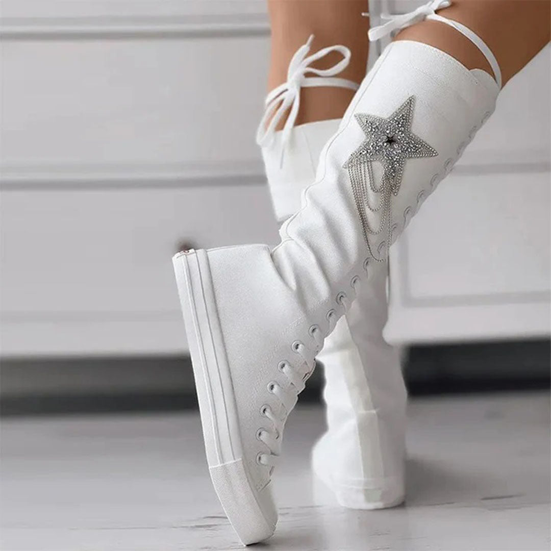 Schnürstiefel mit Quasten R&B