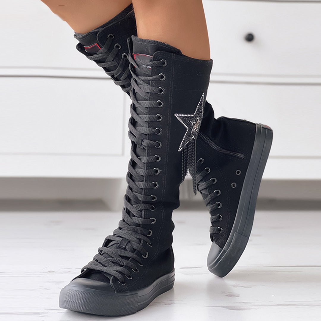 Schnürstiefel mit Quasten R&B