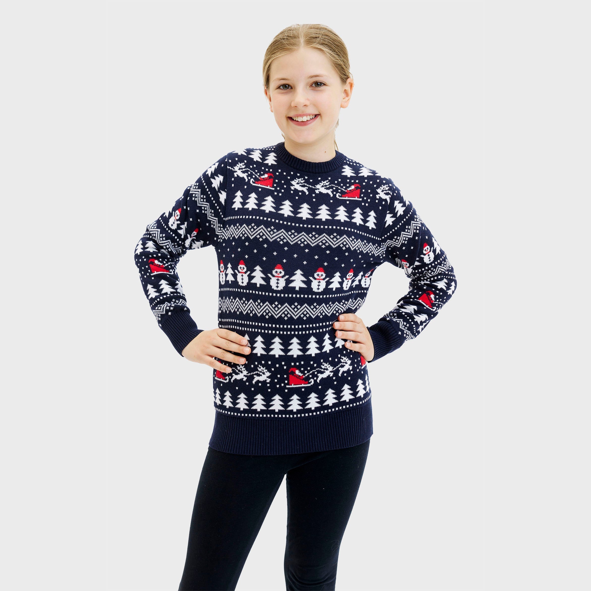 R&B | Der stilvolle Weihnachtspullover Navy Kinder