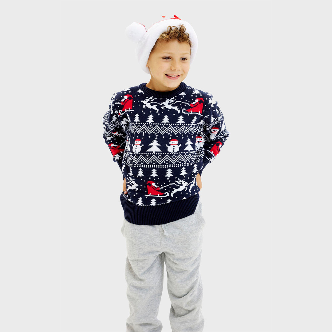 R&B | Der stilvolle Weihnachtspullover Navy Kinder