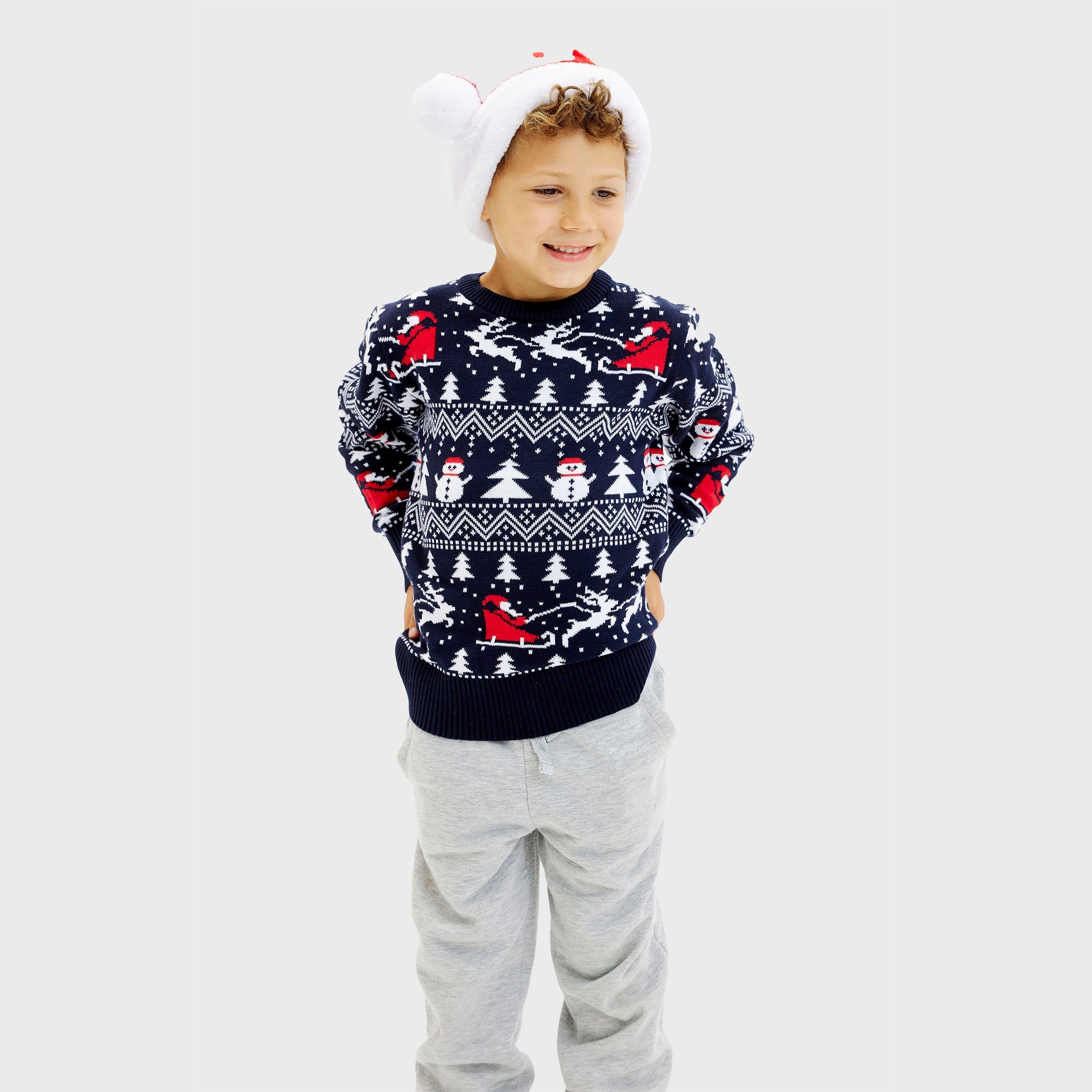 R&B | Der stilvolle Weihnachtspullover Navy Kinder