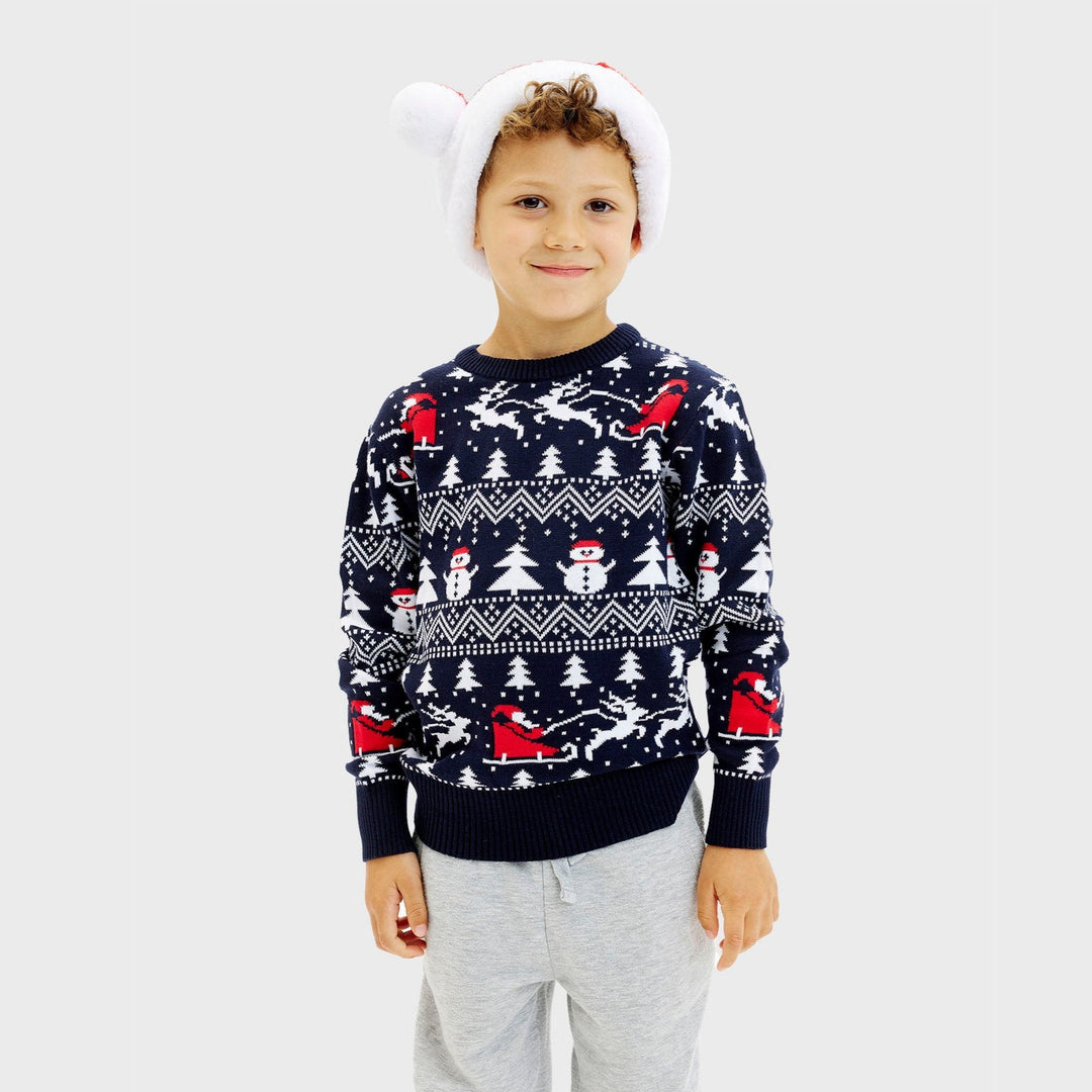 R&B | Der stilvolle Weihnachtspullover Navy Kinder