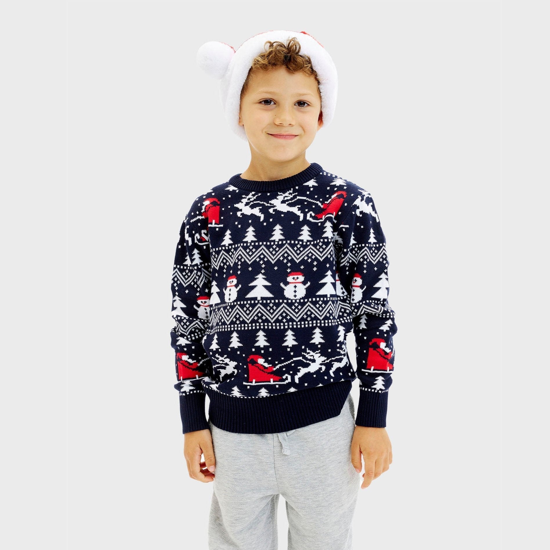 R&B | Der stilvolle Weihnachtspullover Navy Kinder