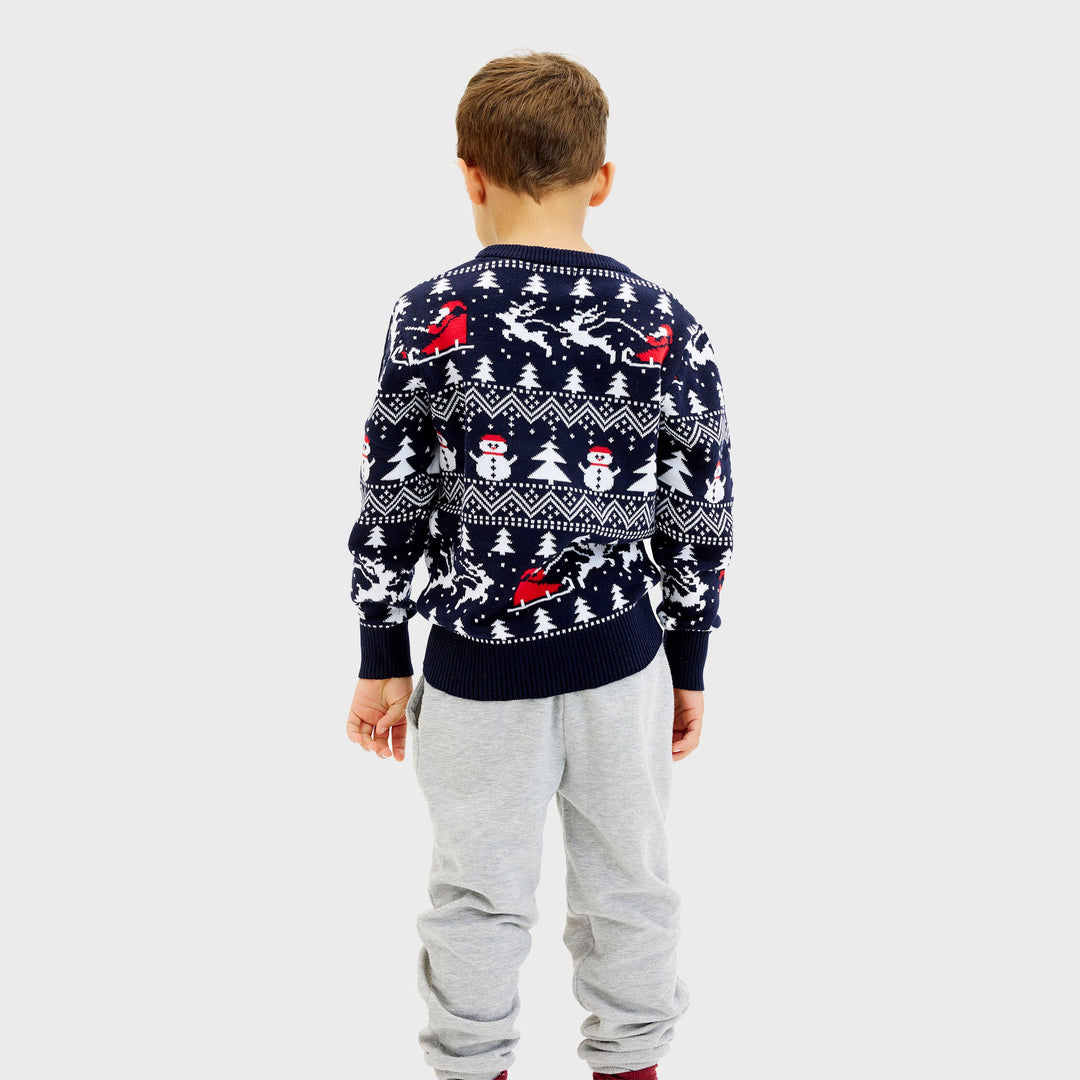 R&B | Der stilvolle Weihnachtspullover Navy Kinder