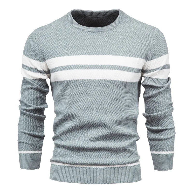 R&B | Strickpullover mit Weißen Streifen Baumwolle Modern, Bequem