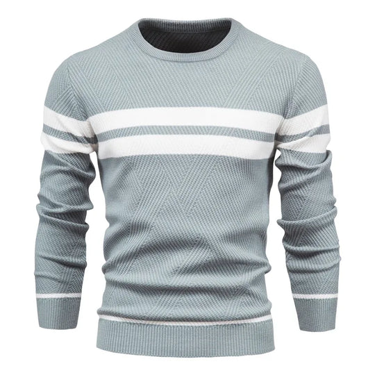 R&B | Strickpullover mit Weißen Streifen Baumwolle Modern, Bequem