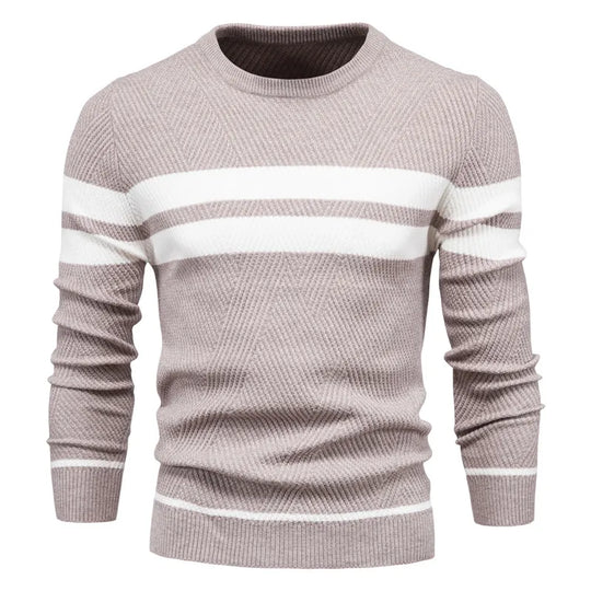 R&B | Strickpullover mit Weißen Streifen Baumwolle Modern, Bequem