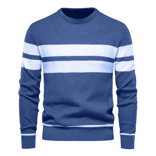 R&B | Strickpullover mit Weißen Streifen Baumwolle Modern, Bequem