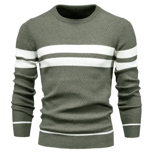 R&B | Strickpullover mit Weißen Streifen Baumwolle Modern, Bequem