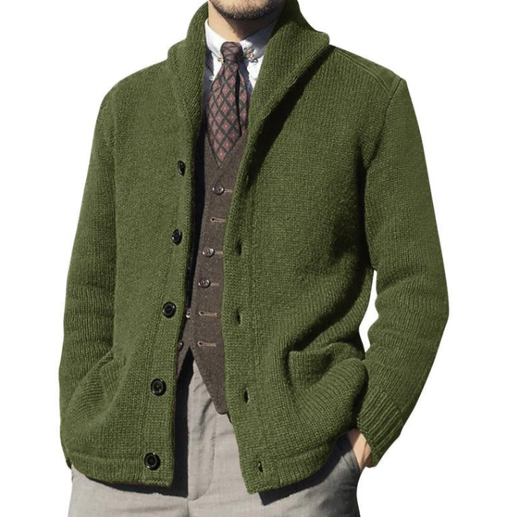 R&B | Klassisches gestricktes Herrenjackett mit Knöpfen