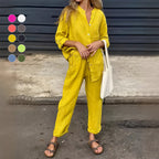 R&B | Langarmhemd und Hose Aus Baumwolle und Leinen für Damen