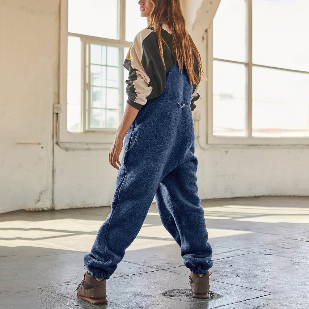 R&B | Damen Fleece Overall Mit Verstellbaren Trägern Stylisch Und Bequem