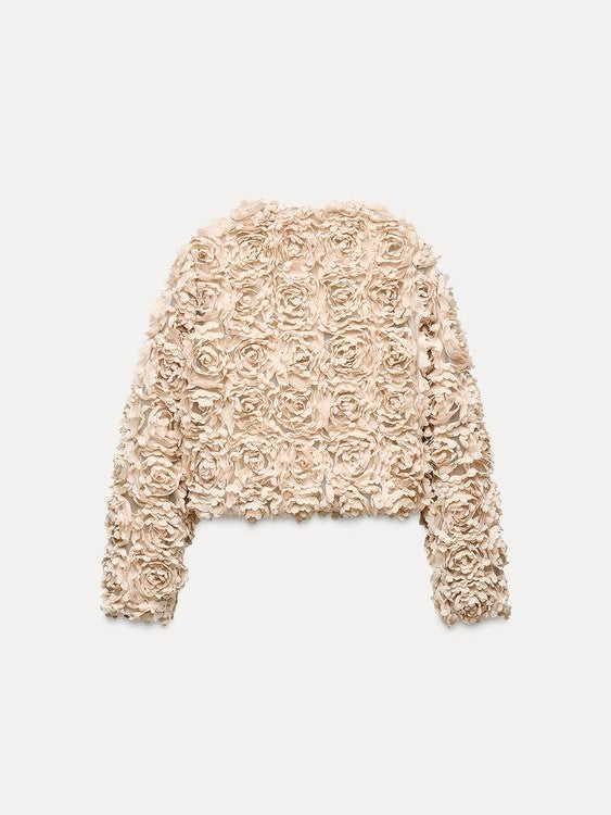 R&B | Texturiertes Cropped Jacke mit langen Ärmeln