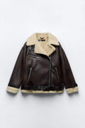 R&B | Jacke mit Revers aus synthetischem Material