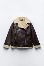 R&B | Jacke mit Revers aus synthetischem Material