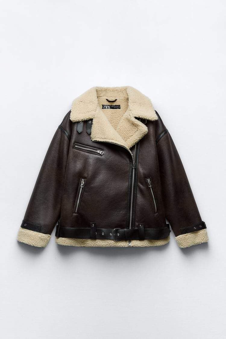 R&B | Jacke mit Revers aus synthetischem Material