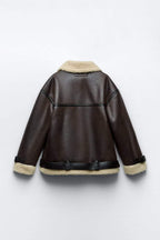 R&B | Jacke mit Revers aus synthetischem Material
