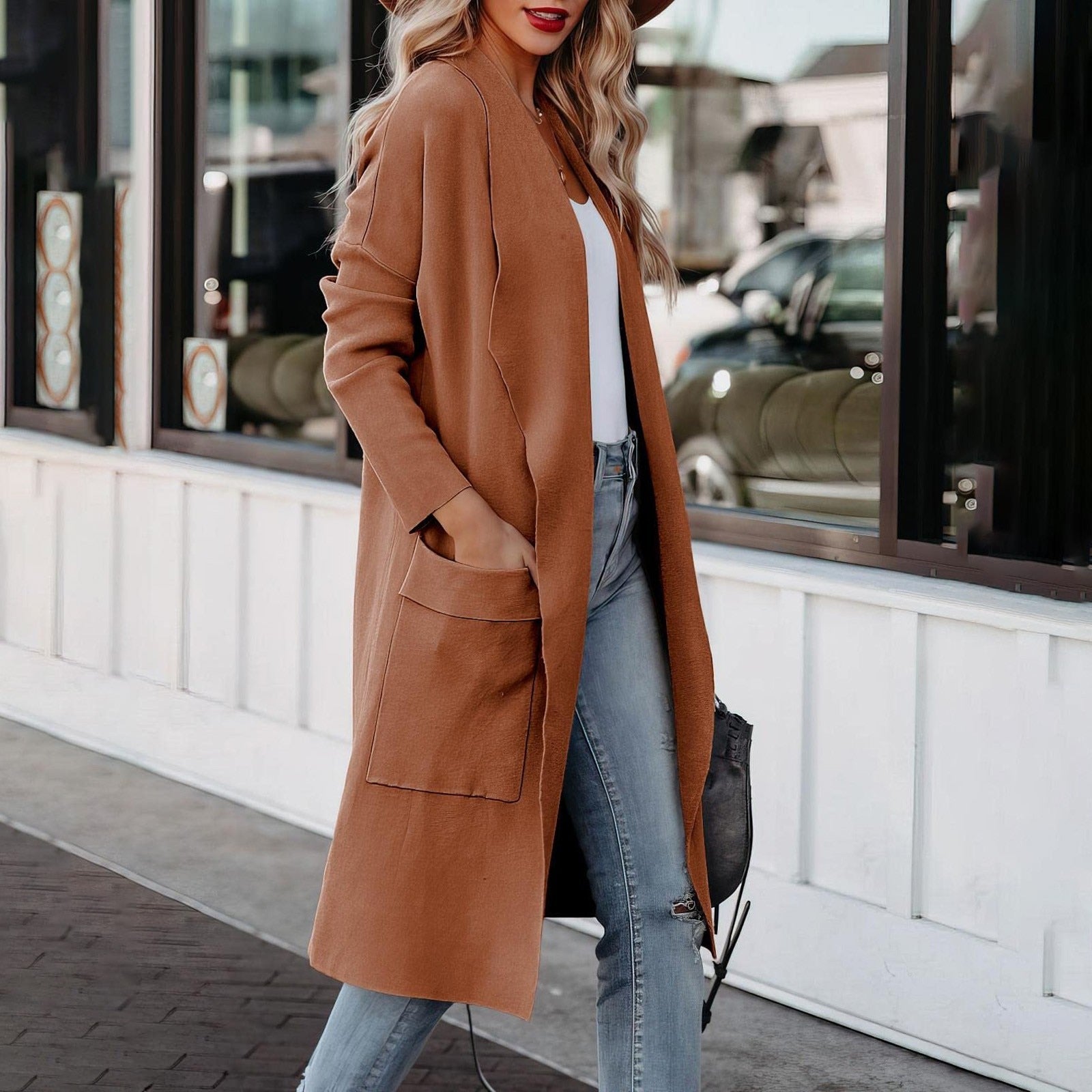R&B | Eleganter Strick Winter Wildledermantel