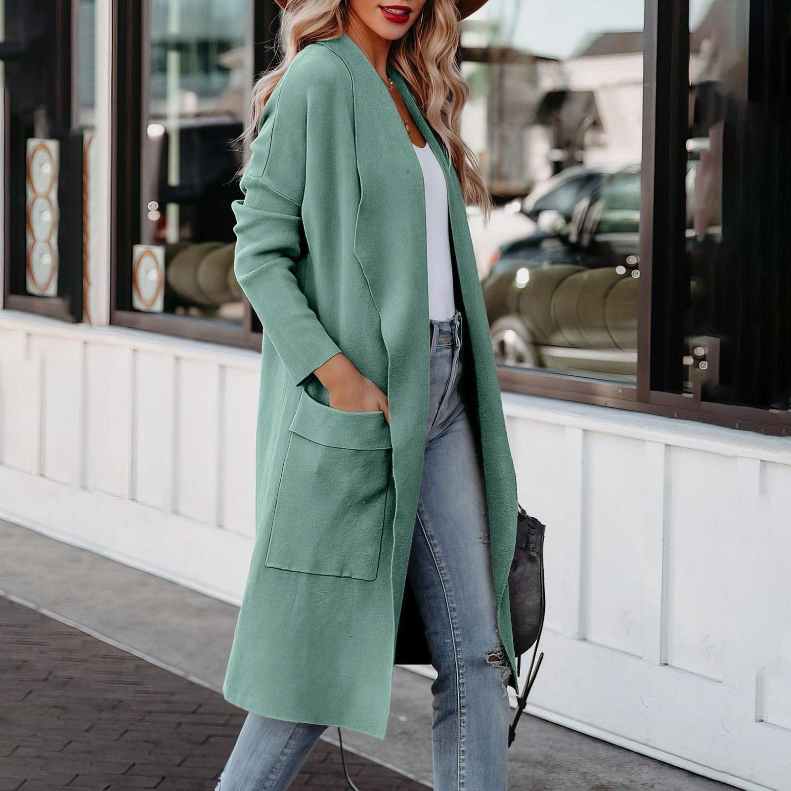 R&B | Eleganter Strick Winter Wildledermantel