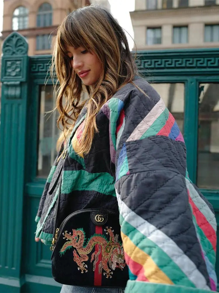 R&B | Elegante Vintage Bohème Steppjacke für Damen