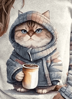 R&B | Niedlicher Katzenpullover Lässig Einzigartiger Druck Ideal für den Winter